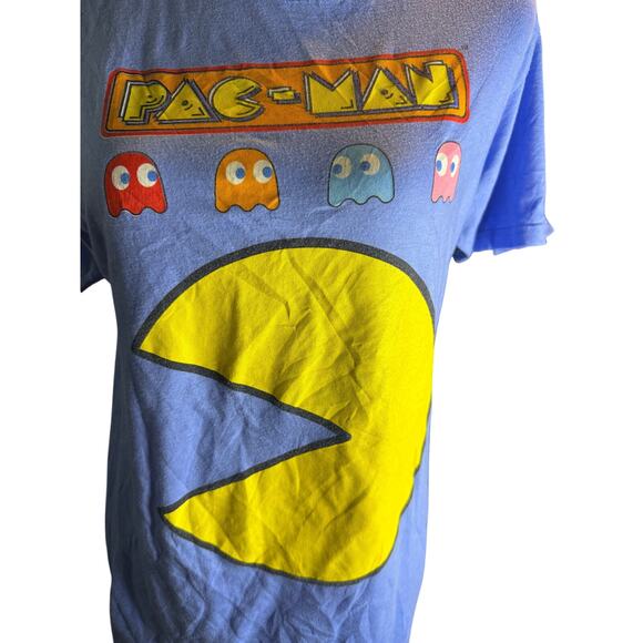 Pac-Man 80s Retro Arcade Game Graphic Tee, Blue, Unisex Size Medium - Picture 2 of 6